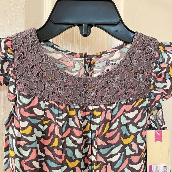 Cherokee Gray Bird Dress Lace Top Girls Size 3T NWT - Picture 5 of 11